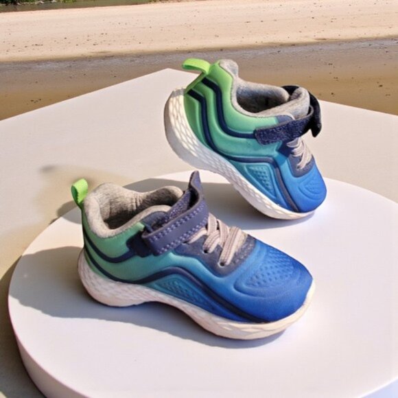 Toddler Carter's Athletic Sneaker Blue Green Size 6 - Picture 2 of 6